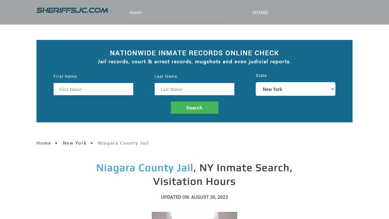 Niagara County Jail, NY Inmate Search, Visitation Hours